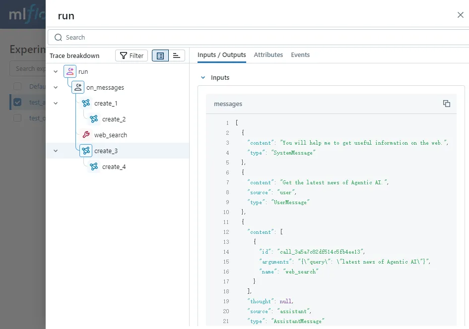 After fixing the bug, use MLflow to track the Autogen application interface.